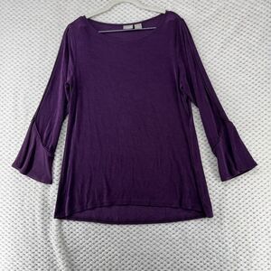 Chico's Women's Purple Bell-Sleeve Blouse